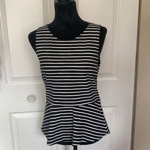 J. Crew Ponte Peplum Stripe Top